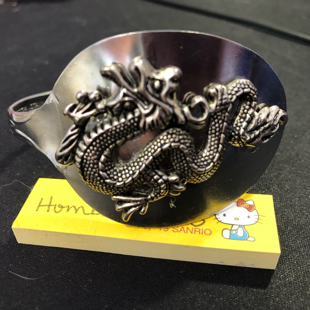 DRAGON STAINLESS STEEL BRACELET handmade from a spoon